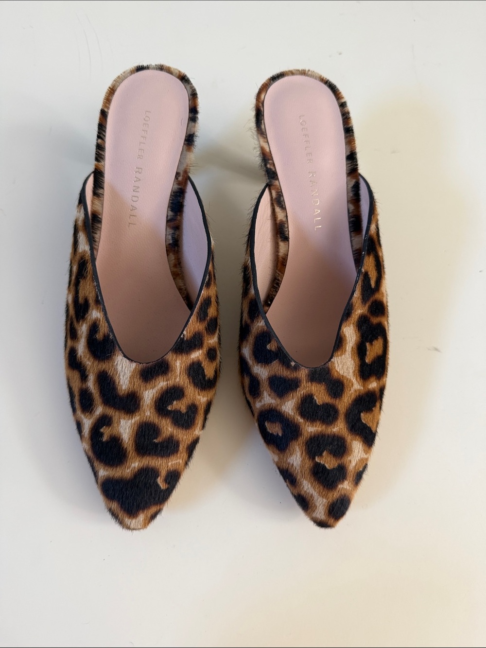 Loeffler Randall Leopard-Print Pointed Haircalf Mule in Brown & Black new size 6